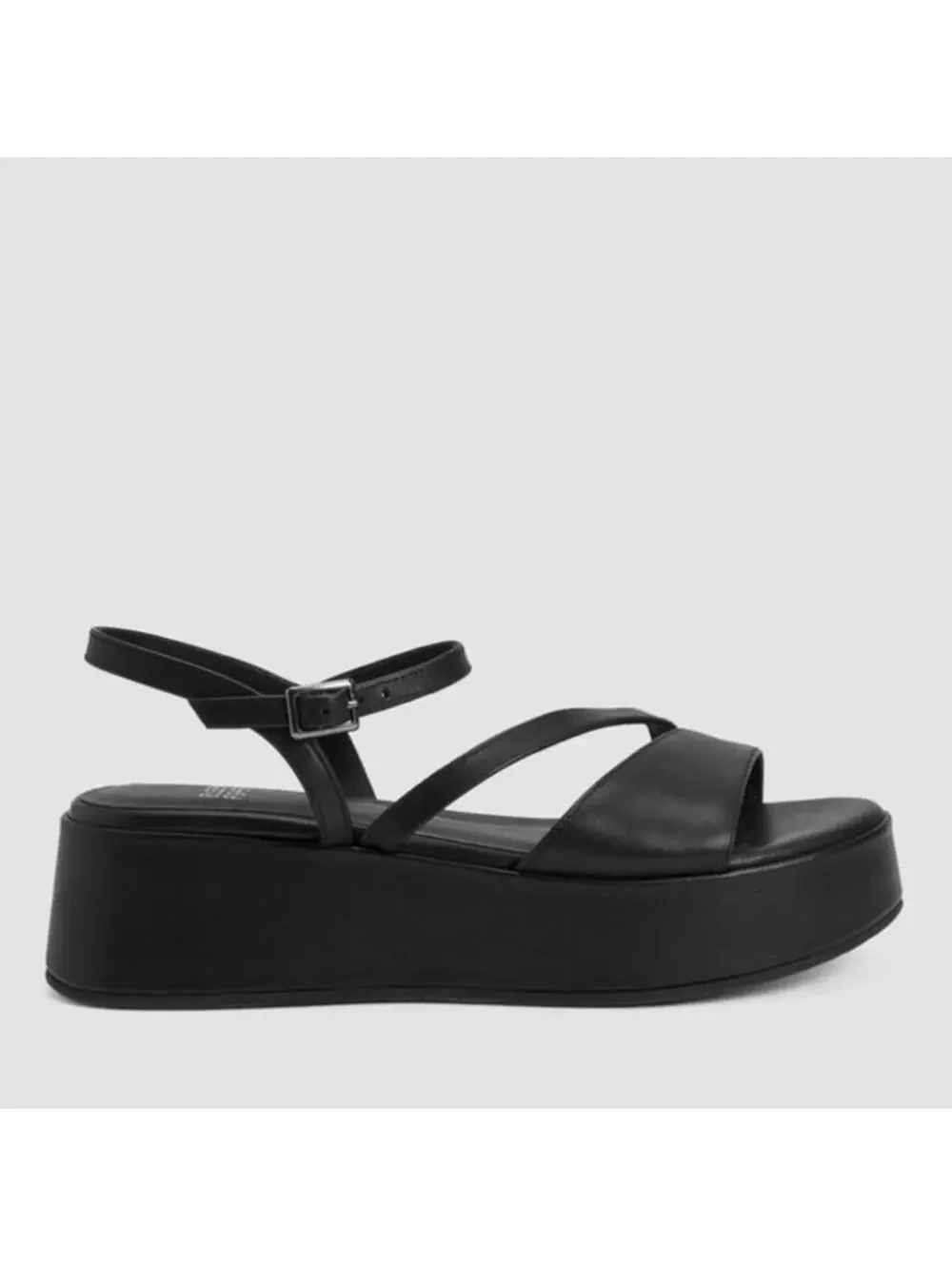 NEW Eileen Fisher Dae Leather Wedge Platform Strappy Sandals Black Women’s sz 10 - Picture 14 of 15